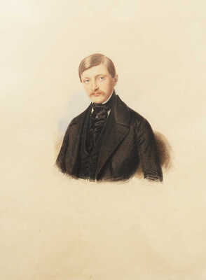 Рейбиш Гюнтер Фридрих. Кожаная папка с золотым тиснением с семью акварельными портретами